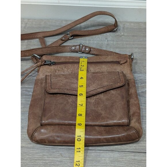 The Sak Women's Ventura Distressed Brown Leather Flap Crossbody Shoulder Bag - Picture 7 of 16